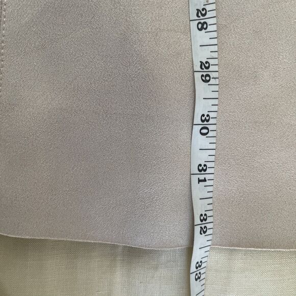 ZARA Basic S Beige Tan Faux Suede V-Neck Mini Jumper Shift Dress - Picture 5 of 7